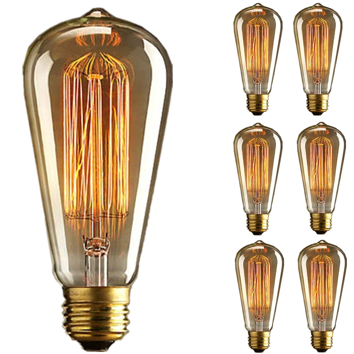 6x 60 W balle Incandescente Dimmable Standard Clair Es E27 Ampoule Lampe