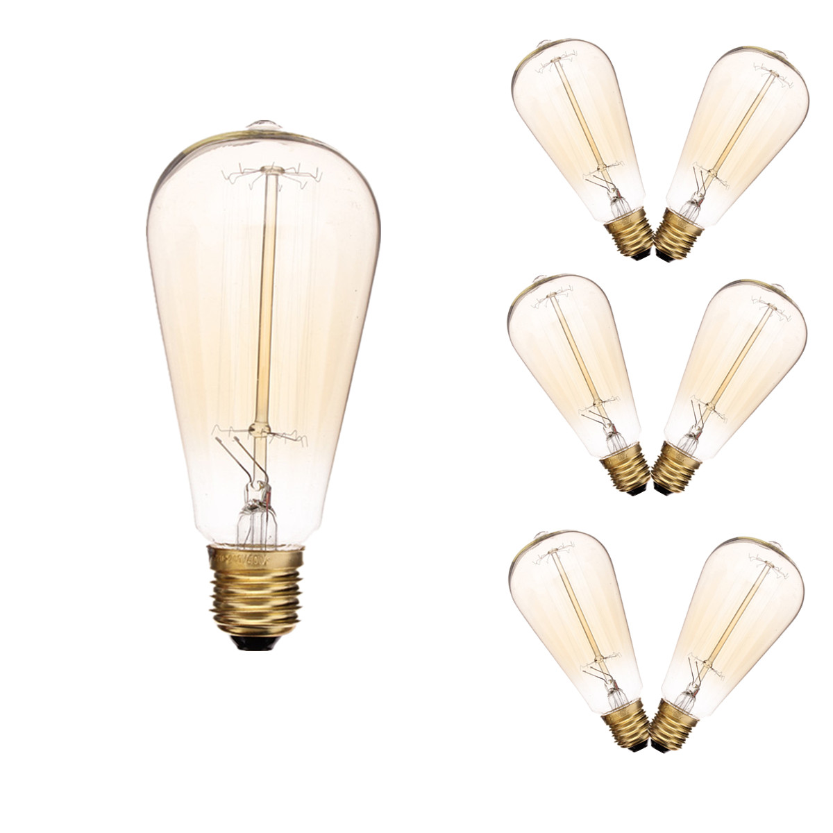 6x E27 40W Ampoule Incandescente 220V ST64 Rétro Edison Cdiscount Maison