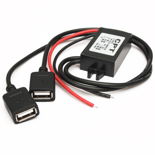 TOPTW 12V à 5V Double USB Chargeur Voiture Convertisseur Transformateur