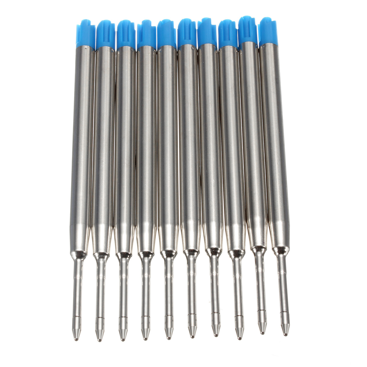 10X Blue Ballpoint Pen Refills Fine Point Medium Standard for Parker