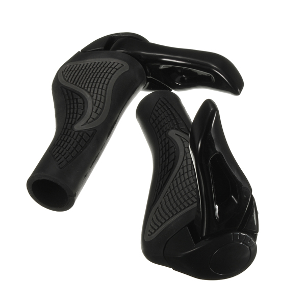 Poignée De Vélo Mousse 130mm 22mm Imitation Bois Léger Avec Verrouillage Double Cycle Ville Vtt Vtc Fixie