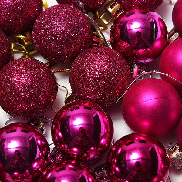 24 Buah Kilau Bola-Bola Natal Pohon Natal Yang Digantung 