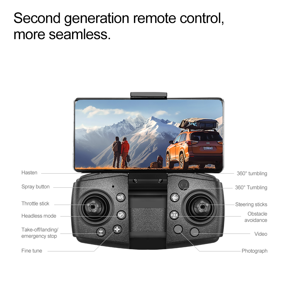 YCRC A66 WiFi FPV with HD Dual Camera 360° Obstacle Avoidance Optical Flow Positioning One-Key Spray Foldable RC Drone Quadcopter RTF