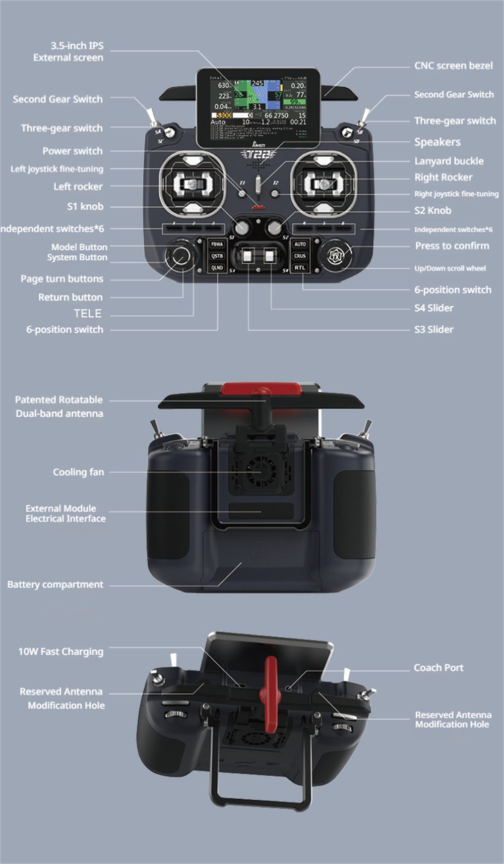 Jumper T22 ELRS 2.4GHz/915MHz Hall Sensor Gimbals 3.5