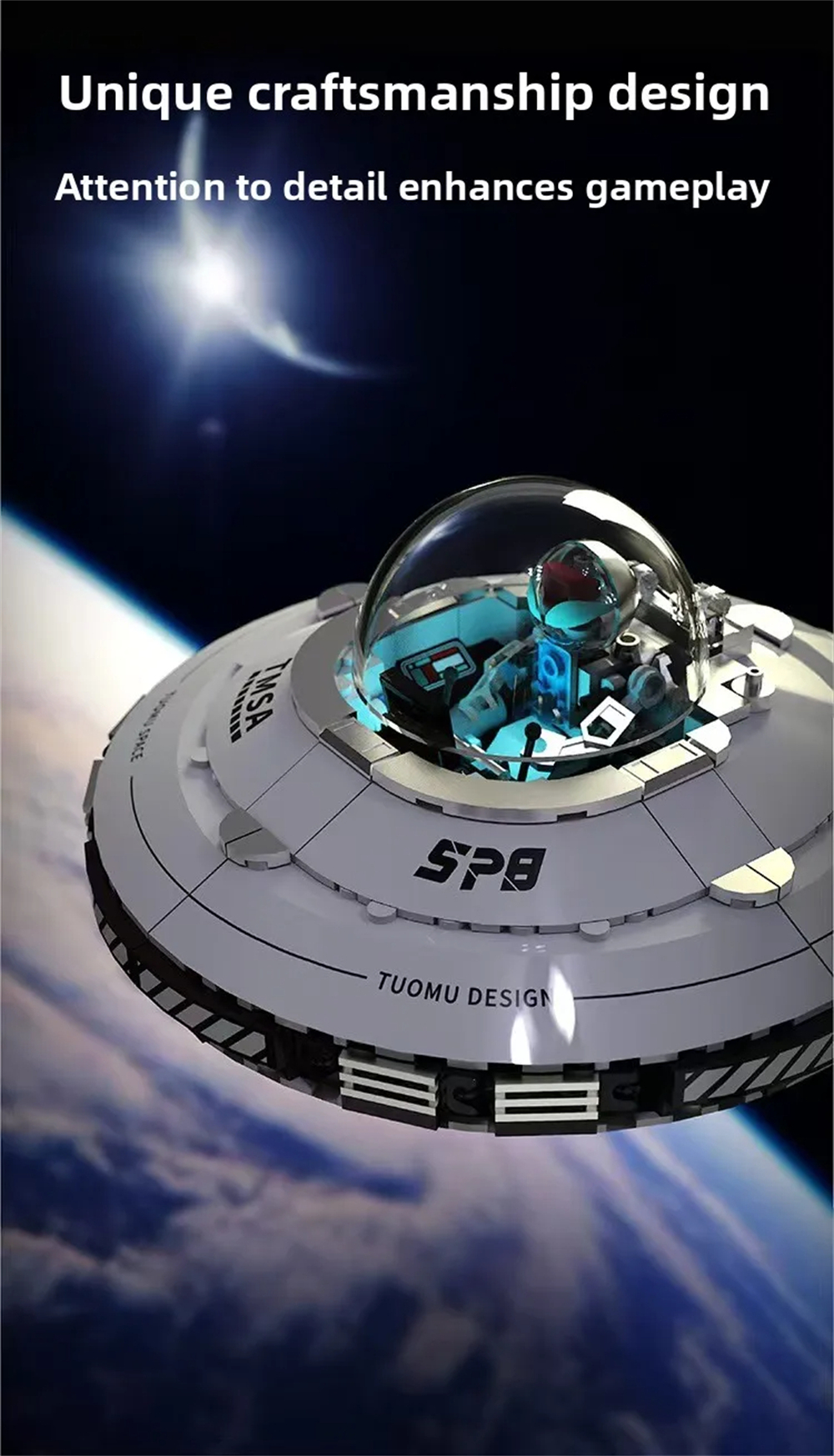 TUOMU T3012 Space Exploration Model UFO Spaceship LED Light