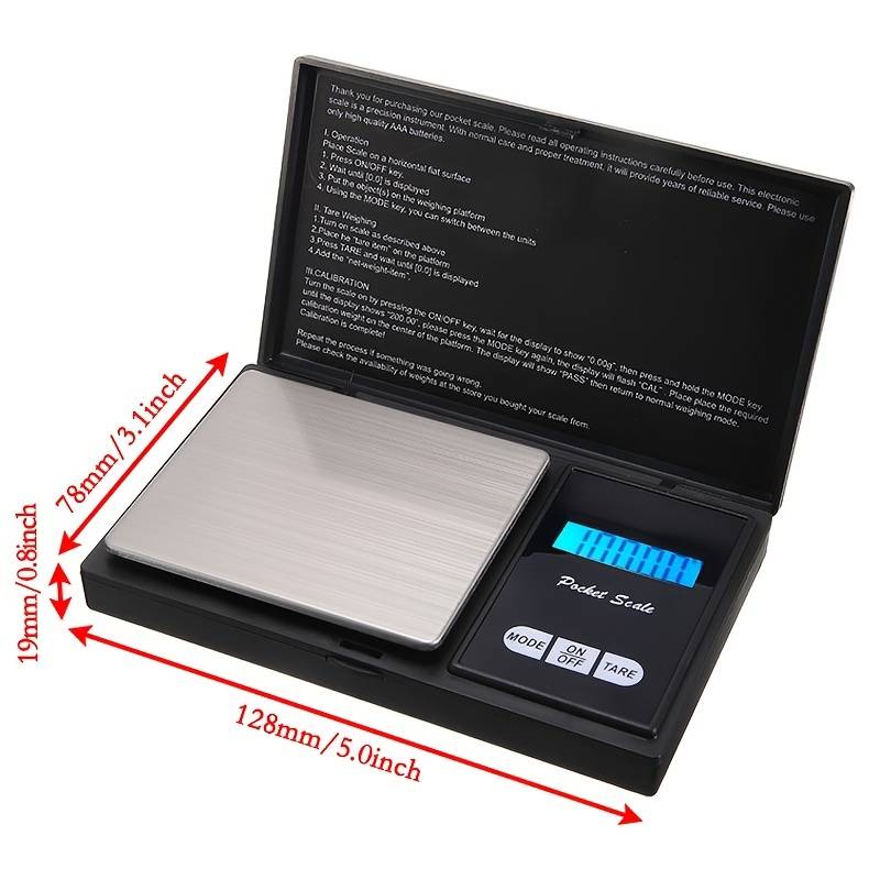 1PCS Jewelry Mini Stainless Steel Electronic Scale Digital Pocket Scale Gold Gram Balance Weight Scale Portable Pocket Scale