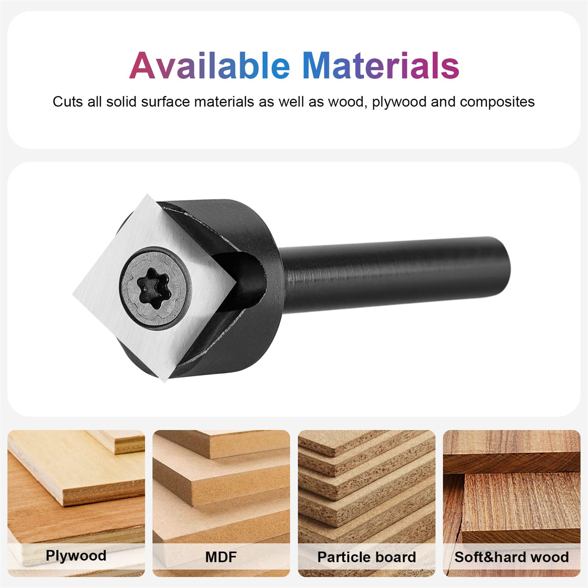 1/4 Inch Shank Industrial Grade V-Shape Carbide Insert 90 Degree Router Bit for CNC Wood Engraving Chamfer Carving