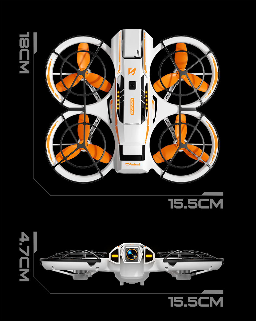 A21 PRO Mechanical Armor Style WiFi FPV with Dual Camera 180° Electrically Adjustable Optical Flow Hover Brushless Circle Fully Enclosed Protection Kids Gifts 2.4G 4CH 6-Axis Remote Control RC Toys Drone Quadcopter RTF