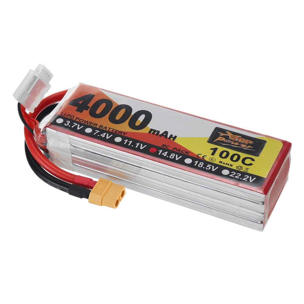 ZOP Power 14.8V 4000mAh 100C 4S LiPo Battery XT60 Plug for RC Drone