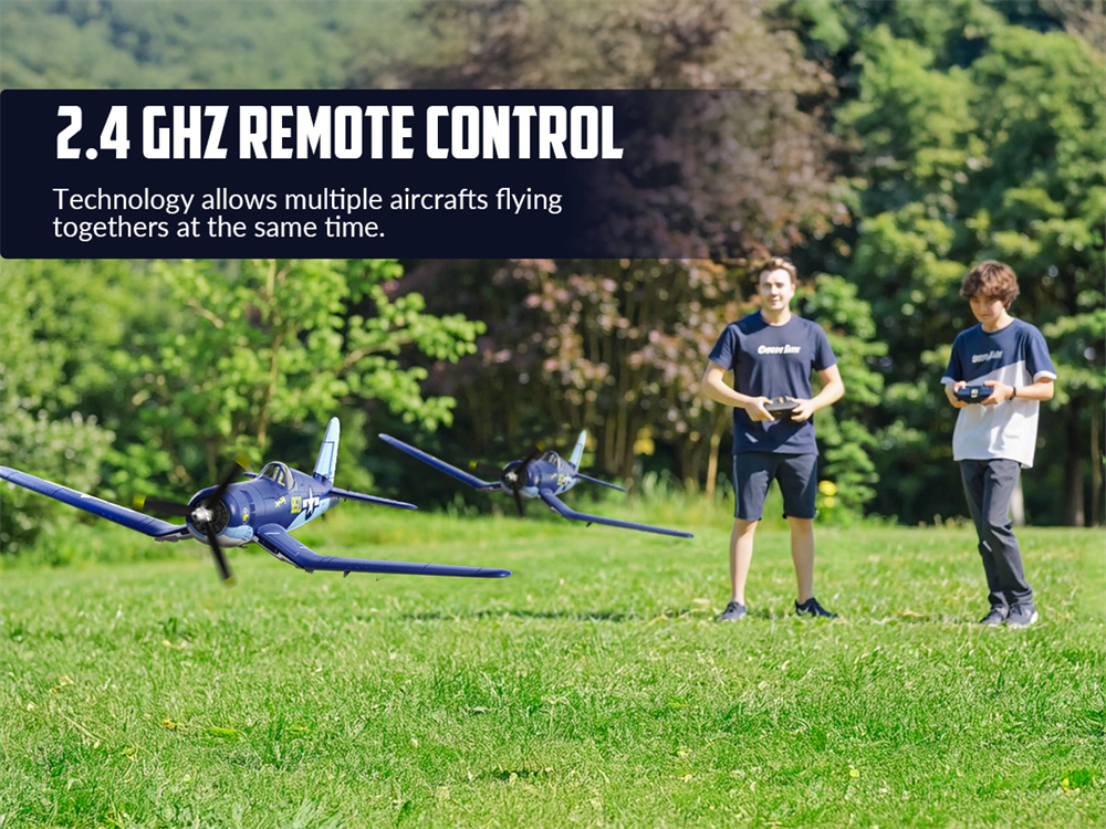 Eachine F4U CORSAIR VMF-217 2.4G 4CH Brushless 500mm Wingspan 6-axis Gyro One Key Take off Aerobatic EPP Warbird Glider RC Airplane BNF/RTF for Beginner