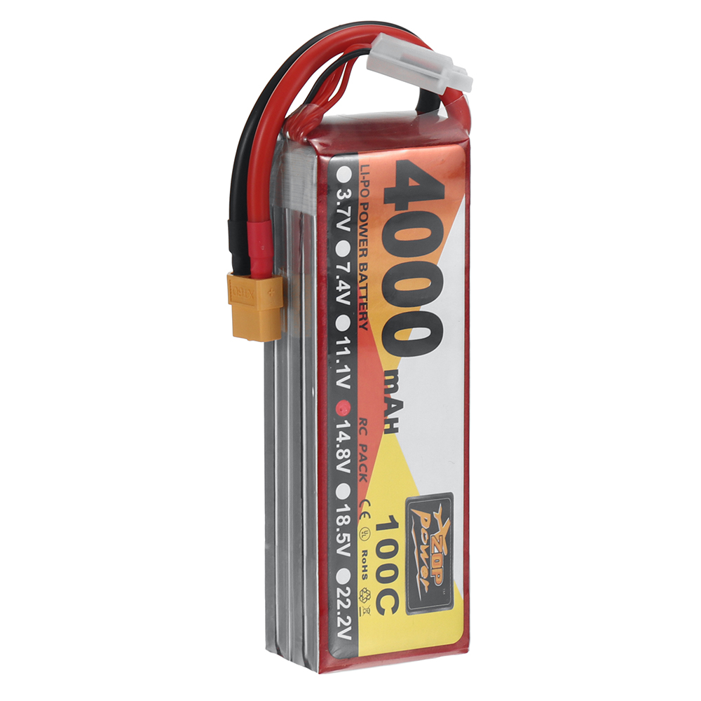 ZOP Power 14.8V 4000mAh 100C 4S LiPo Battery XT60 Plug for RC Drone