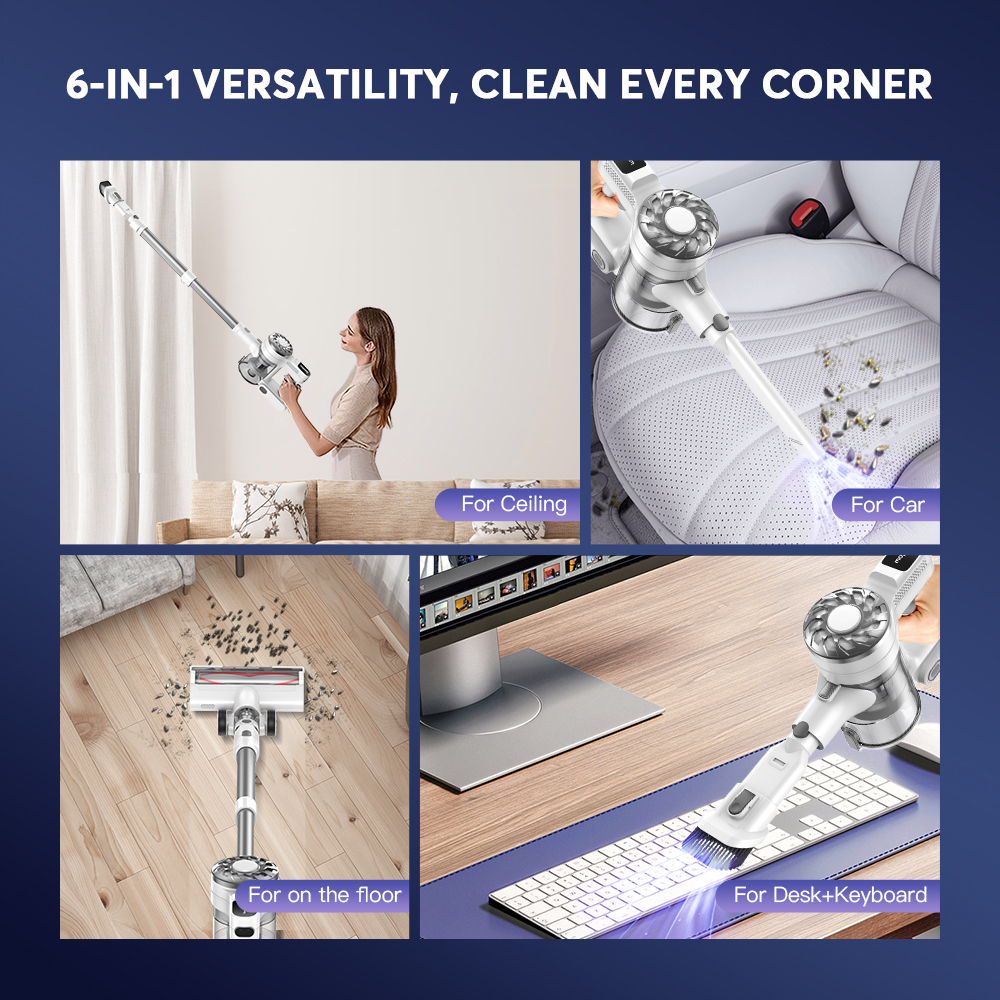 送料込美品V10Sスティック＆ハンディ稼働エコ46分中18分25秒 MAX18秒 EU Direct]Teendow V08 PRO Cordless Vacuum Cleaner 25kPa Powerful