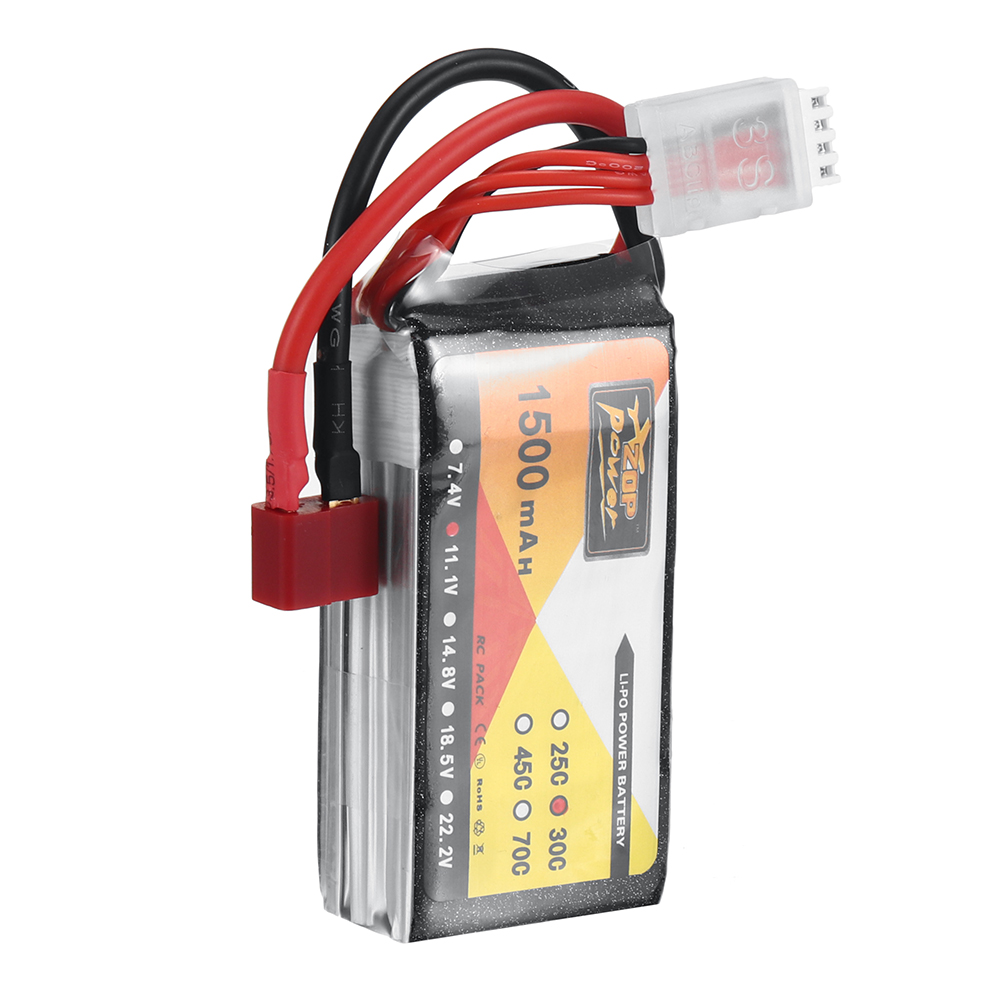 ZOP Power 11.1V 1500mAh 30C 3S LiPo Battery T Plug for RC Car