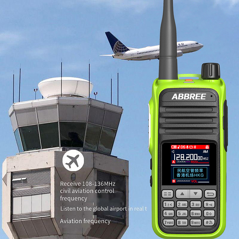 ABBREE AR-730 High-Power Walkie Talkie EU Plug 136-520MHz 256 Channels HD Display Screen NOAA Handheld Two Way Radio