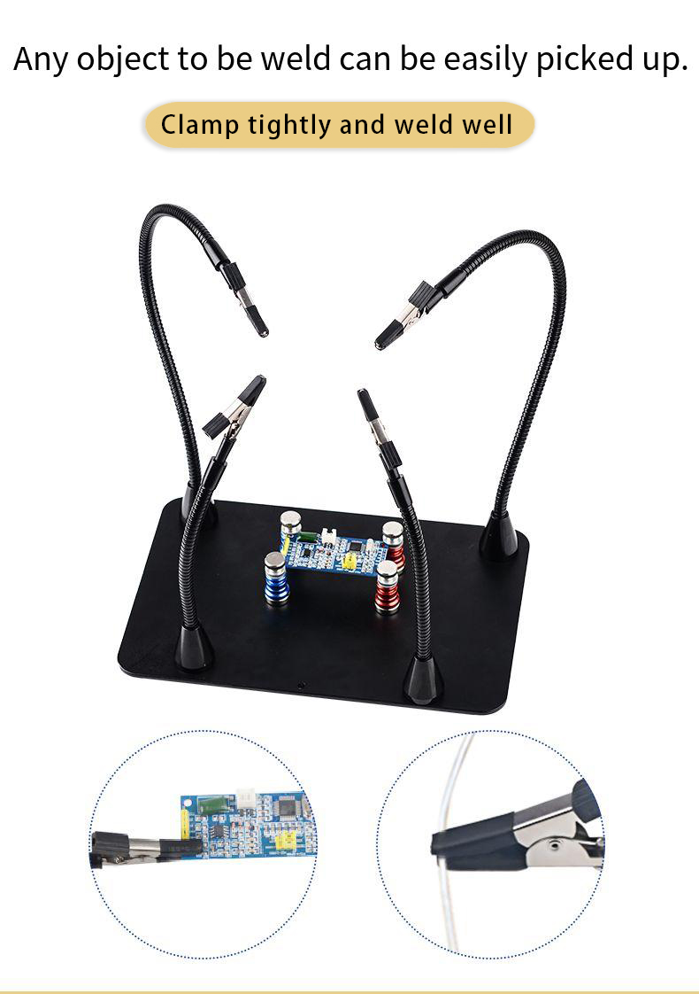 Magnetic 4-Claw Welding Table Flexible Arm Fixed Clip Soldering Third Hand Welding Station Soldering Holder Repair Tools