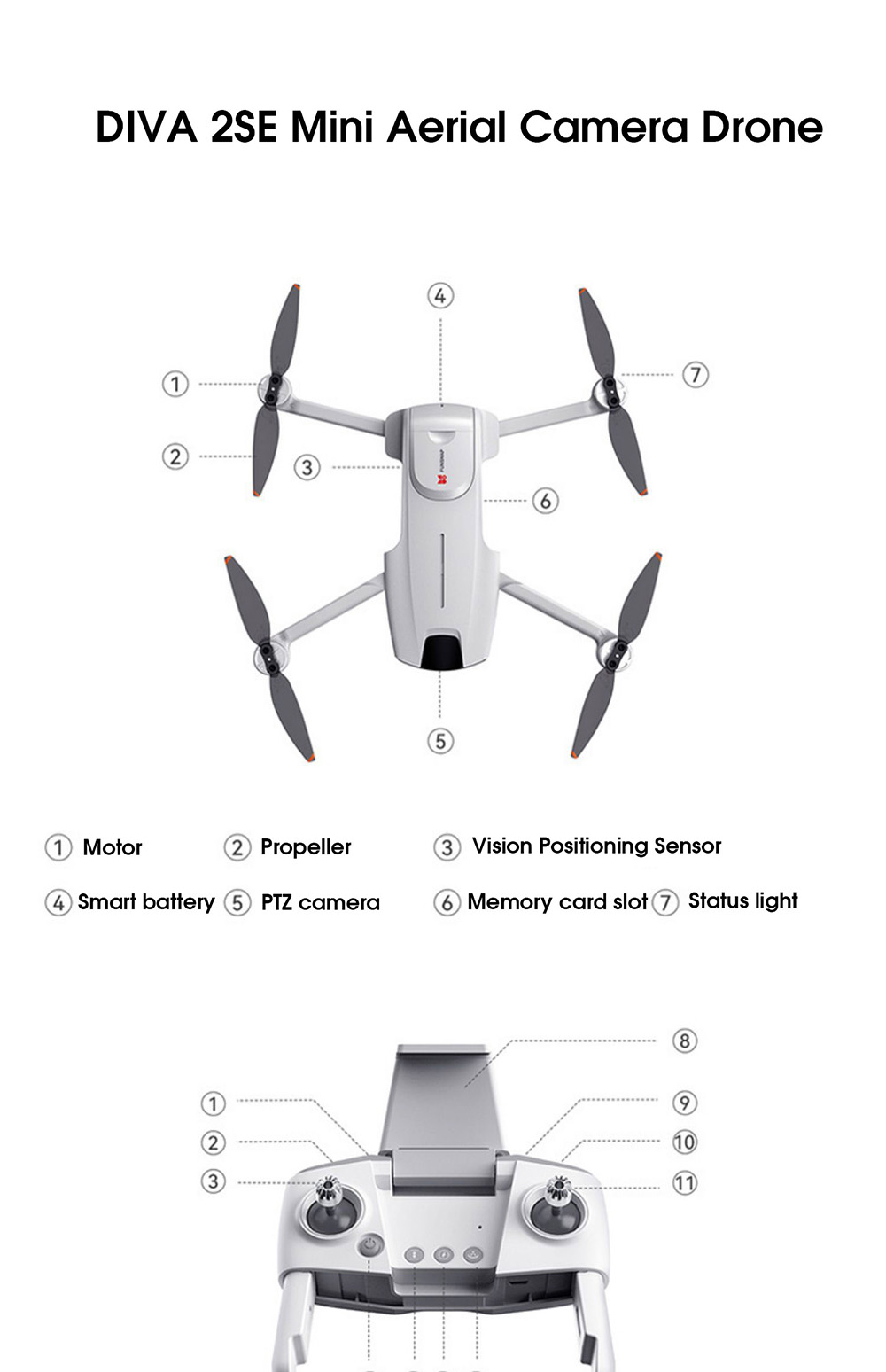 Funsnap DIVA 2SE Mini GPS with 4K 30fps HD Camera 31mins Flight Time Optical Flow Positioning 245g Brushless Foldable RC Drone Quadcopter RTF