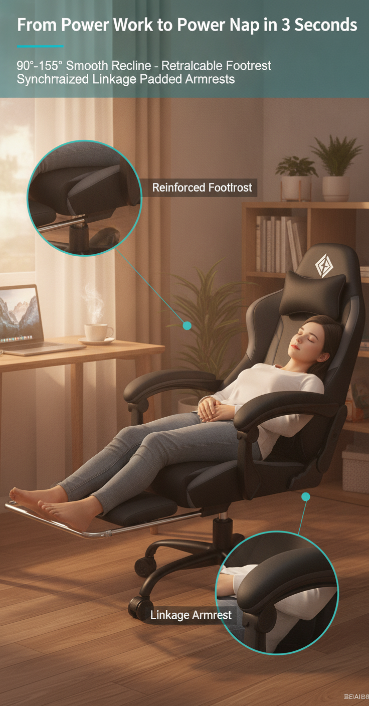 Massage Gaming Chair 400lbs Big and Tall Ergonomic Office Computer Desk Reclining Gamer PC Seat with Footrest Heated Kneading Lumbar Support Wide Cushion High Back PU Leather Hoffree