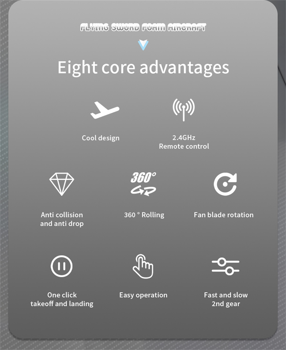 H36 2.4G Flying Sword EVA Foam 360° Flip Roll Turbofans Motors 4CH LED RC Toy Gift Remote Control Drone Airplane Quadcopter Stunt Glider RTF