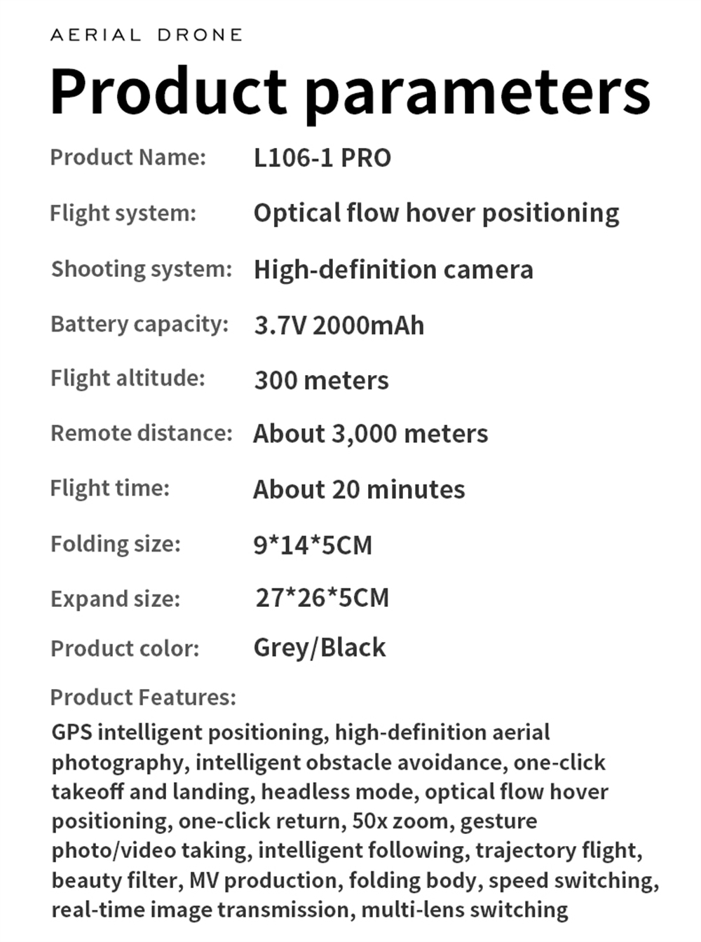 LYZRC L106-1 GPS 5G WiFi FPV with 5.9inch LCD Screen Controller 720P HD Dual Camera Servo Gimbal 360° Obstacle Avoidance Brushless Foldable RC Drone Quadcopter RTF