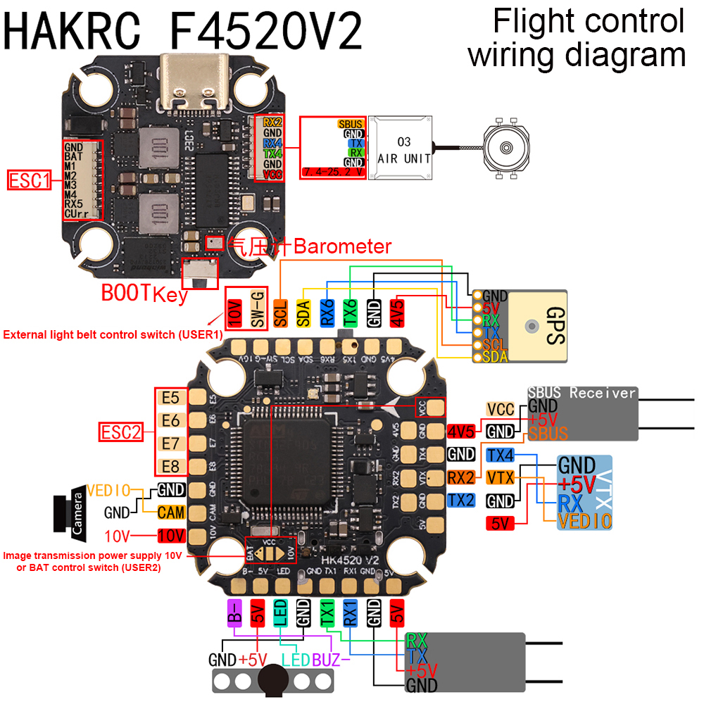 20x20mm HAKRC F4520V2 Mini F4  Flight Controller with 5V 10V BEC Output Built-in Current Sensor for RC Drone FPV Racing