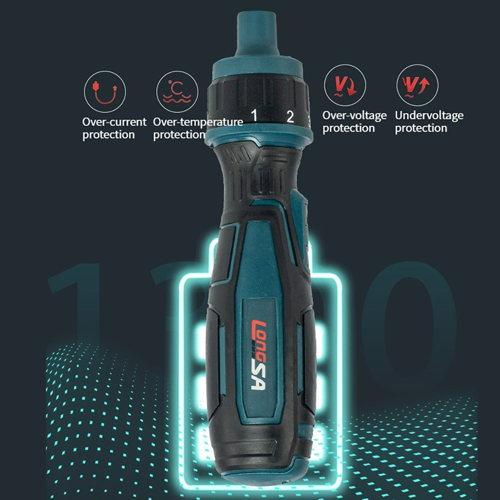 11PCS 200r/min Household Ratchet Screwdriver Cordless Electric Screwdriver 3.6V 1300mAh Li-ion Battery Rechargeable Manual Mini Drill