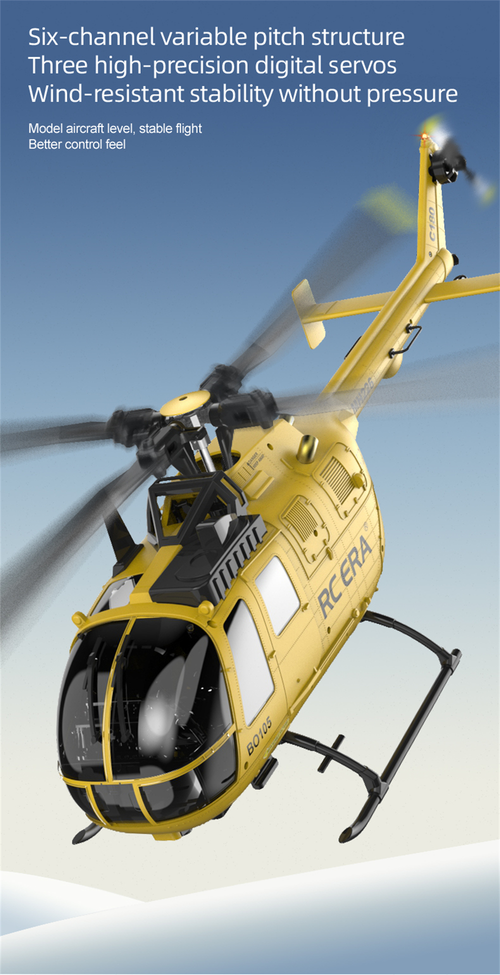 Venda RC ERA C180 BO-105 2,4G 6CH 6G 1:25 Escala Manobra de