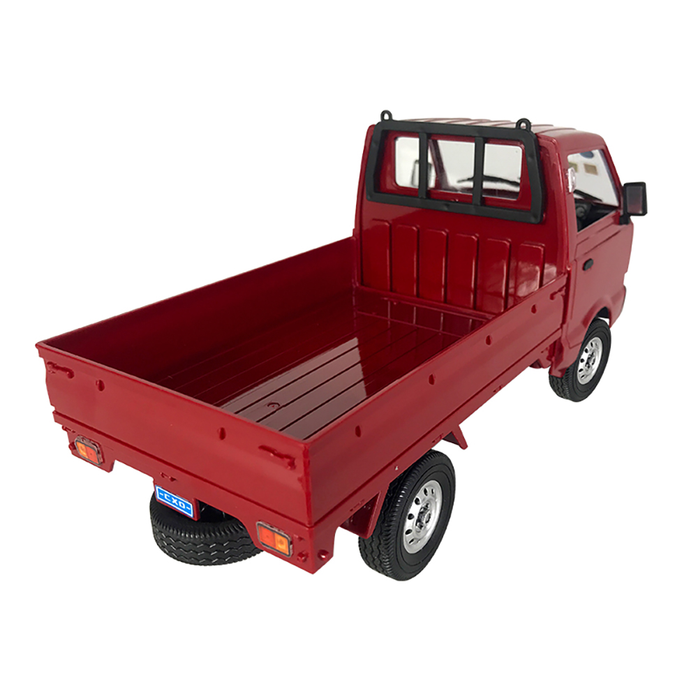 WPL D12 MINI 1/16 2.4G 2WD Full Scale Red RC Car On-Road Electric Truck Vehicle Models With LED Light RC Car Cargo Box Shell