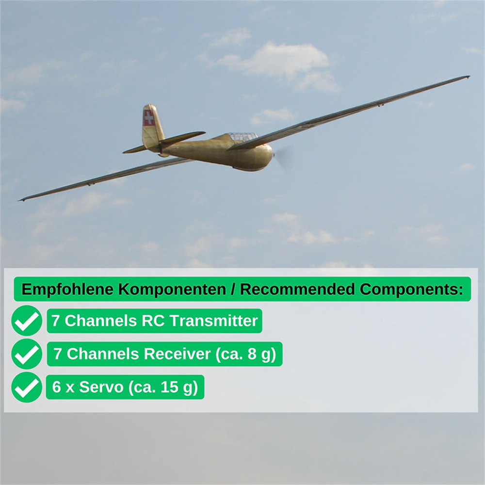 Tony Ray's Aero Model DFS Kranich 3000mm Wingspan 1/6 Scale Balsawood RC Airplane Glider KIT