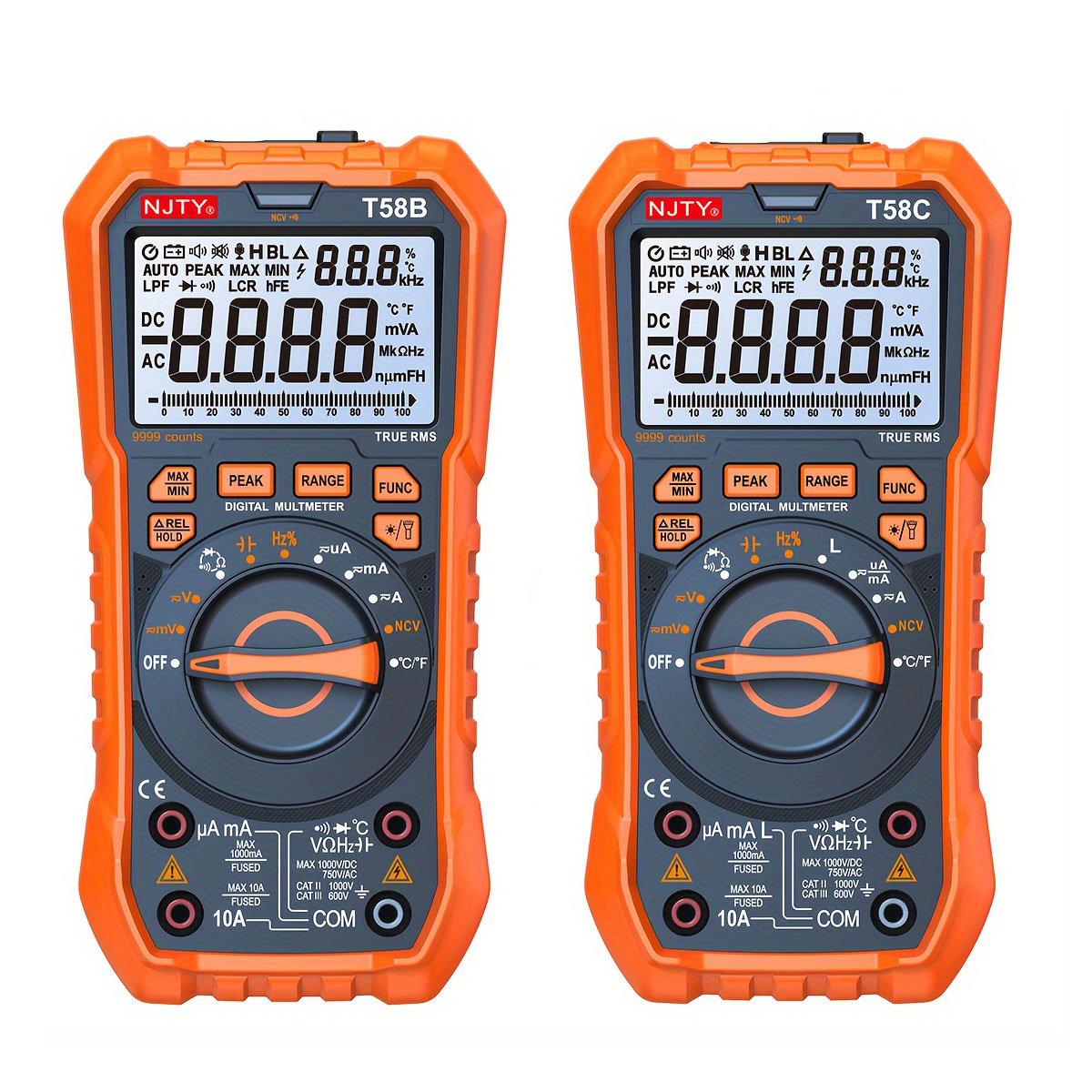 NJTY T58B T58C Inductance Multimeter 9999 Counts High Precision AC