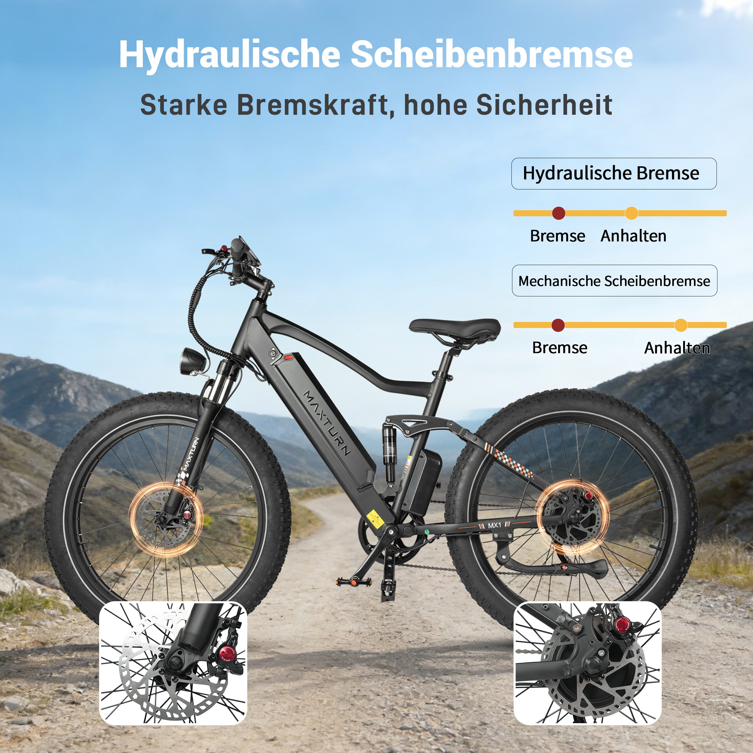 Venda [EU DIRECT] MAXTURN MX1 Bicicleta elétrica 48V 13Ah Motor de