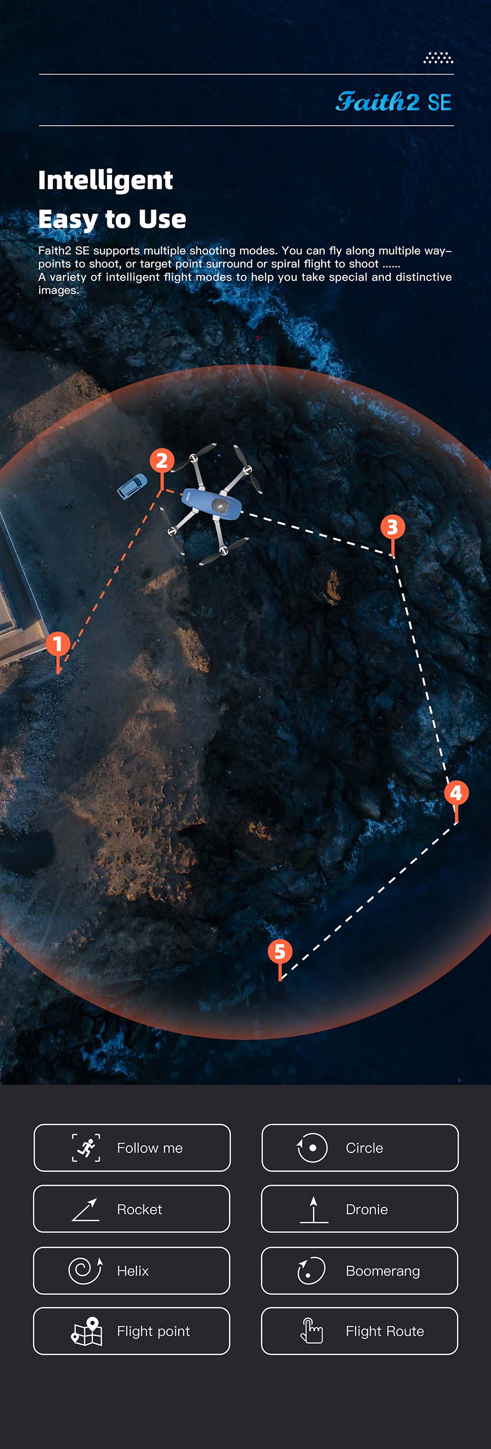 C-FLY Faith 2 SE DF809G GPS 5.8G 3KM FPV with 4K Camera 3-Axis Brushless Gimbal 540° 2-Axis Obstacle Avoidance Foldable RC Drone Quadcopter RTF