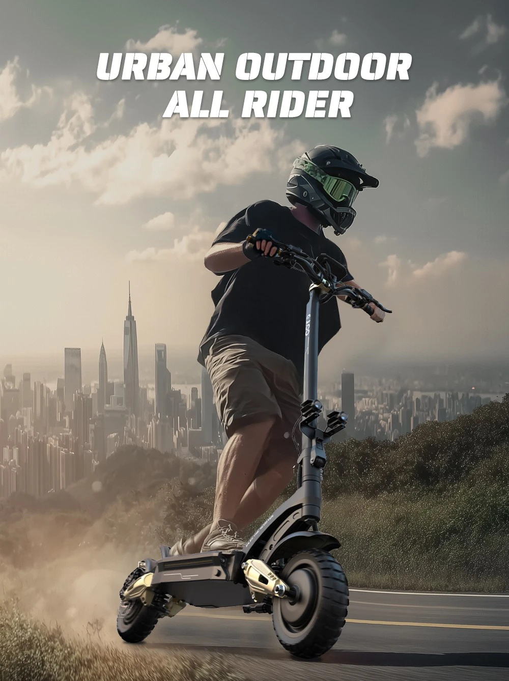 [EU Direct] OOTD S30 Electric Scooter 52V 23.4AH Battery 1200W*2 Dual Motors 10inch Tires 60KM Max Mileage 120KG Max Load Folding E-Scooter