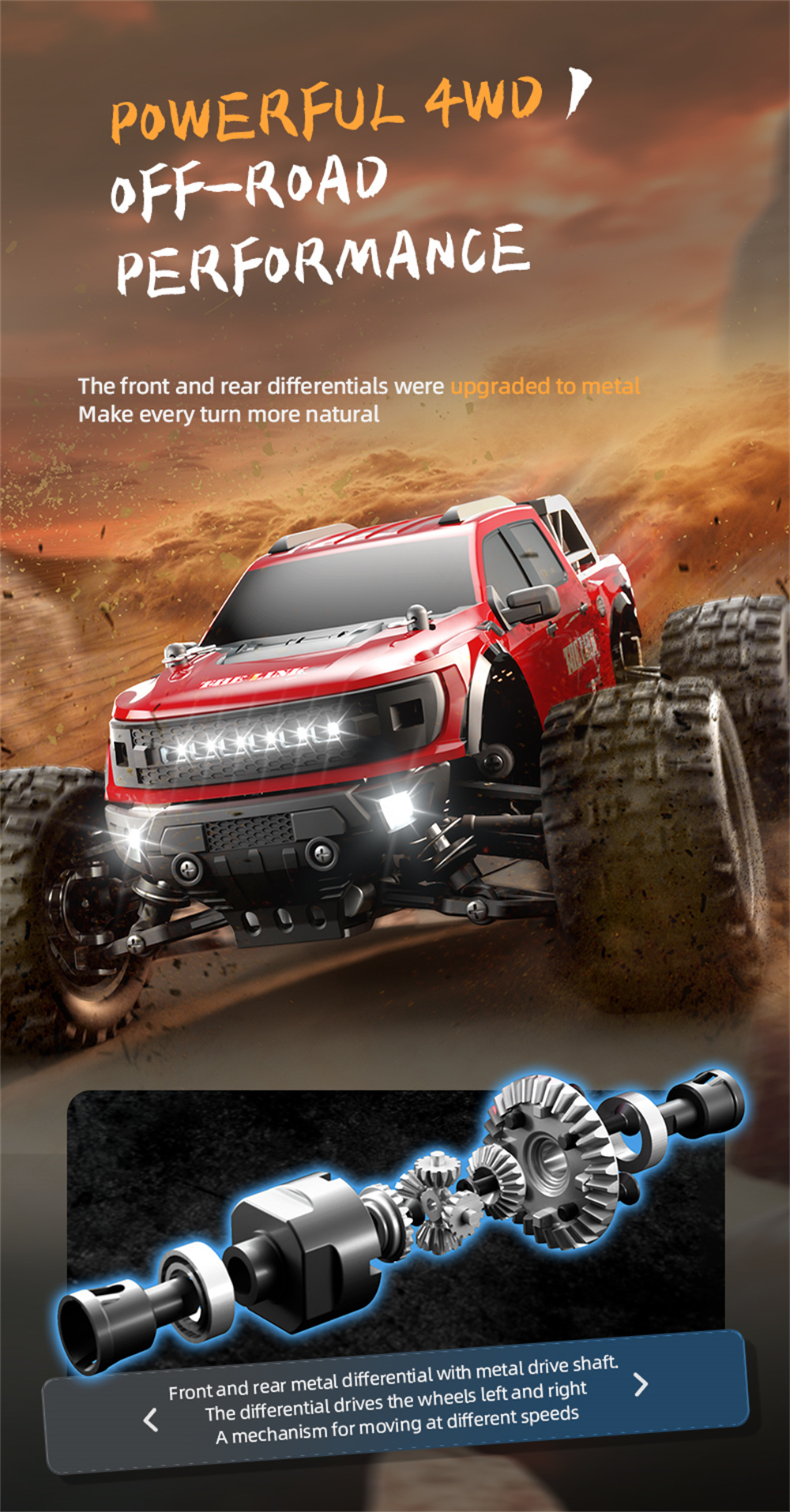 SCY & THE LINK 18102 1/18 2.4G 4WD High Speed RC Car Vehicle Models Full Proportional Control W/ Light