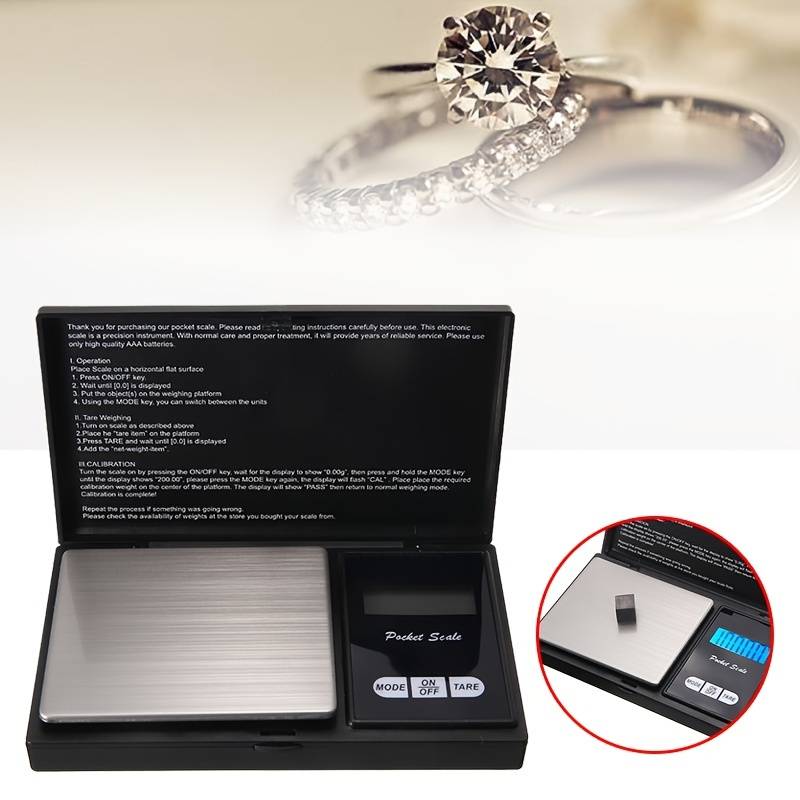 1PCS Jewelry Mini Stainless Steel Electronic Scale Digital Pocket Scale Gold Gram Balance Weight Scale Portable Pocket Scale