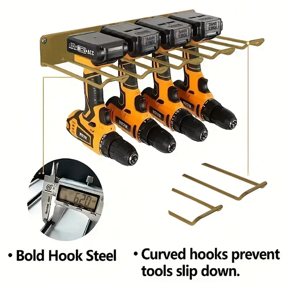 Tool Rack Electric Tool Organizer Heavy-duty Metal Tool Rack Drill Wall-mounted Storage Rack Tool Storage Organizer Bracket