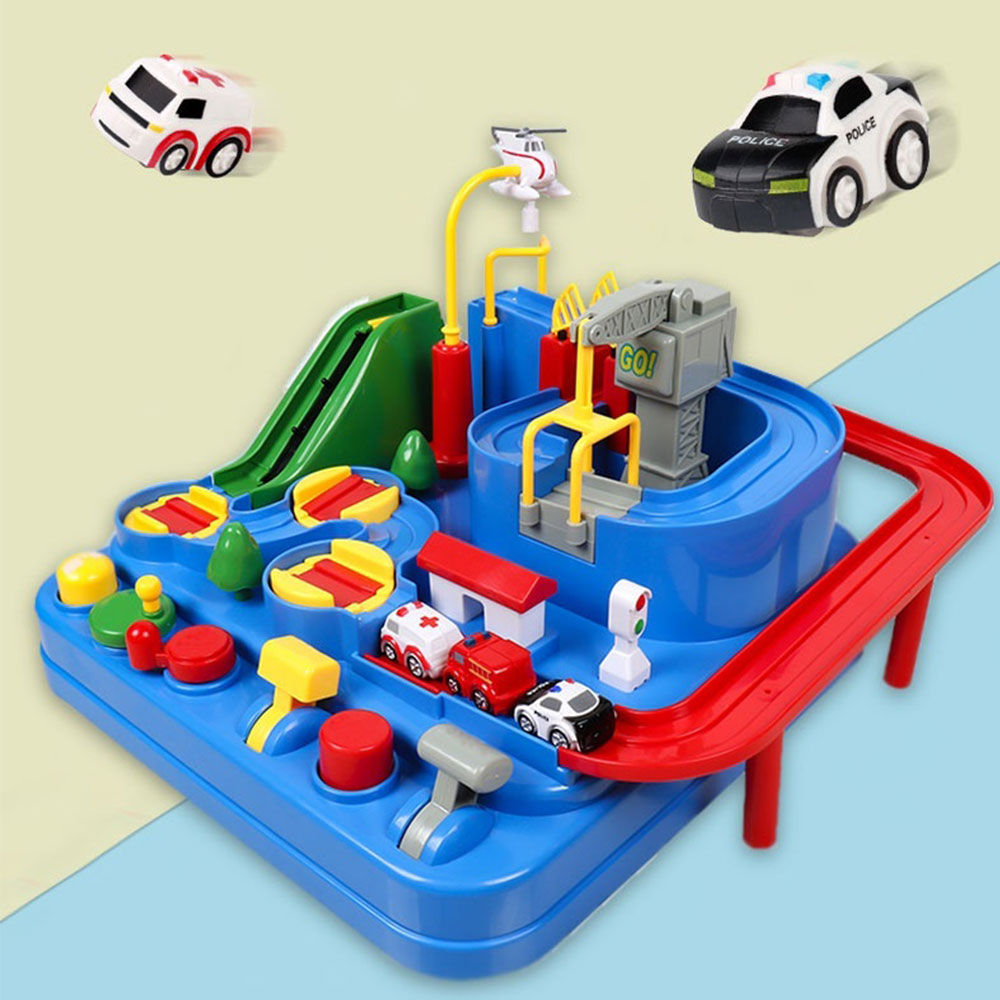 Montessori Rail Car Train Track Toys For Kids 2 To 4 Years Old Adventure Game Toy For Boy Birthday Gift Children Parking Lot Toy