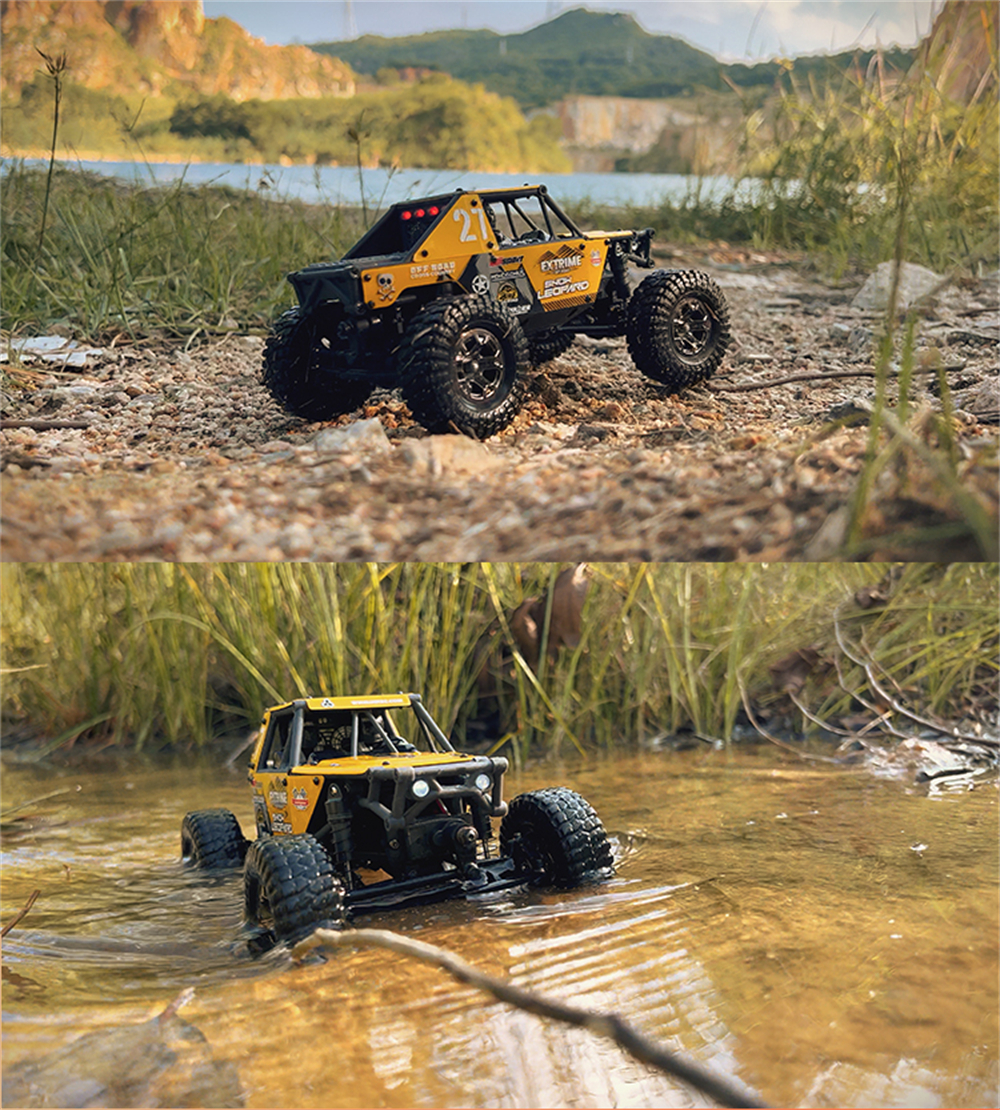 UDIRC UCX2405 UCX2405 PRO RTR 1/24 2.4G 4WD RC Car Rock Crawler Off-Road Climbing Cage Trail Truck Snow Leopard LED Light Full Proportional Vehicles Models Oil Filled Shocks Toys