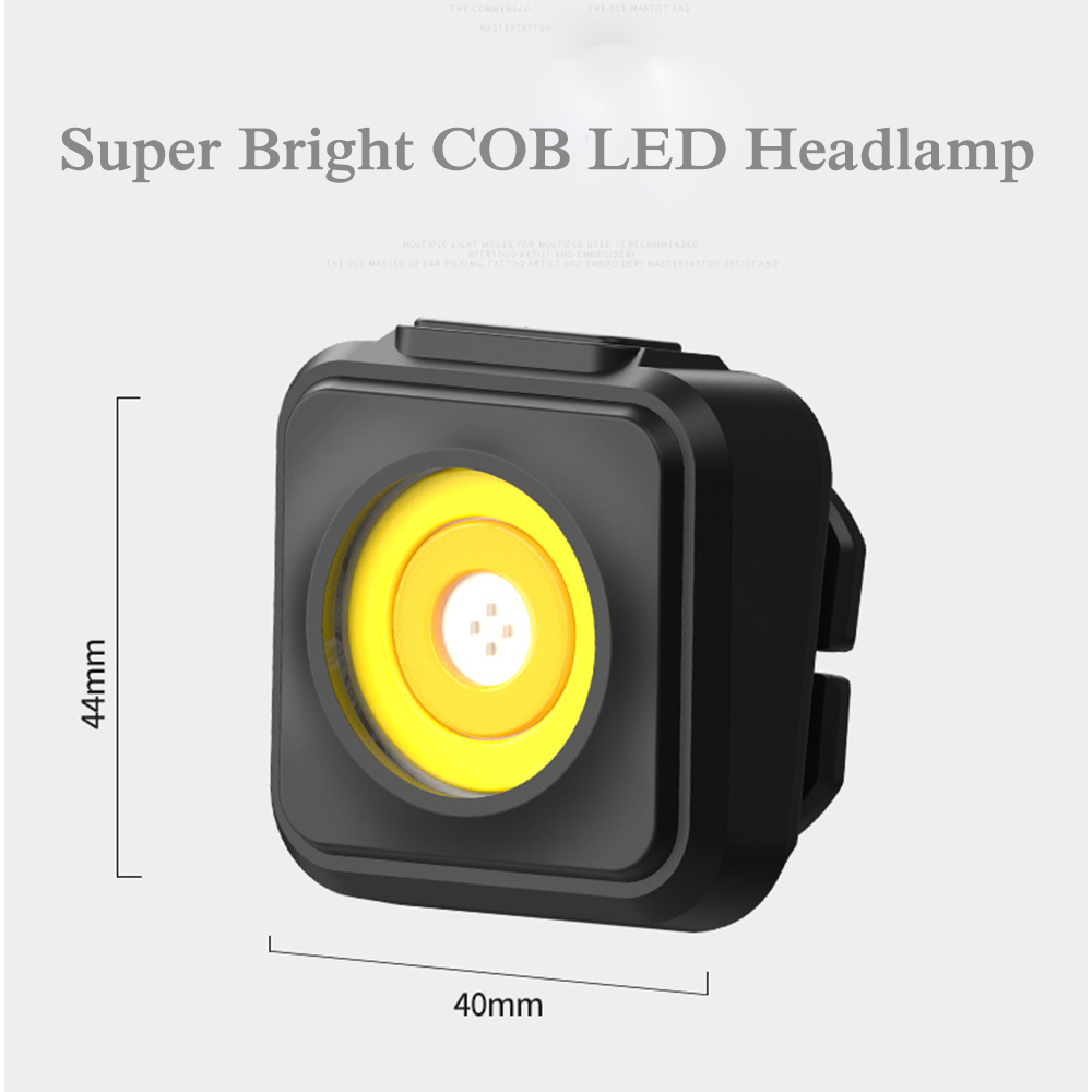 Powerful COB LED Headlamp Three Light Source Red Warning Night Fishing Headlight Type-C USB Rechargeable Head Lamp