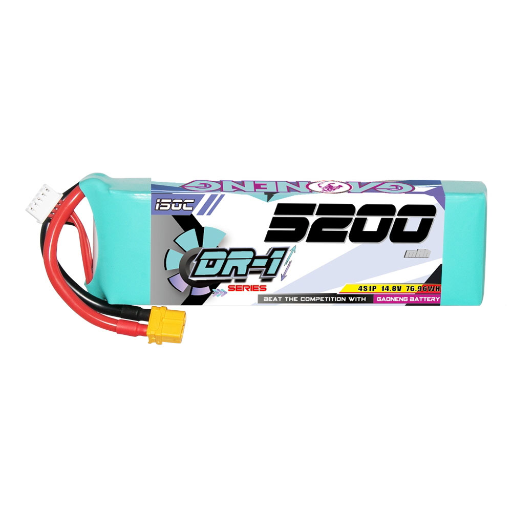 Gaoneng 14.8V 5200mAh 150C 4S LiPo Battery XT60/T Plug for 1/8 Scale RC Cars