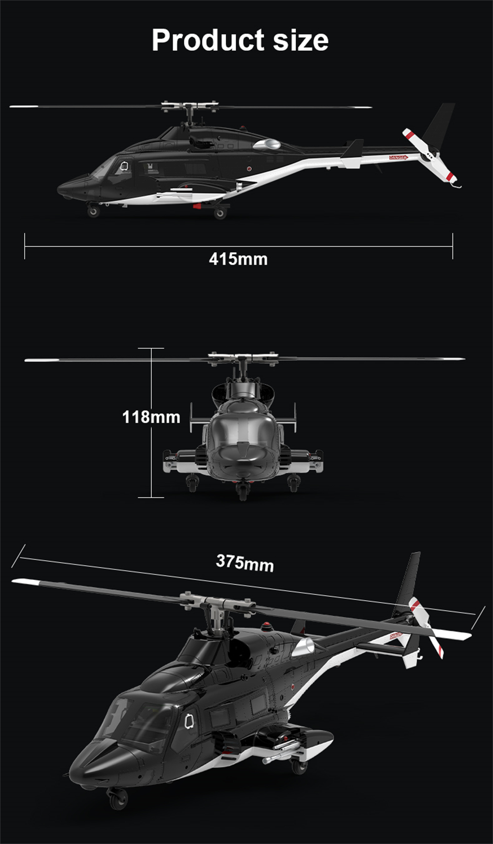 Eachine E188 PRO Airwolf 2.4G 6CH 6G 3D アクロバティック デュアル