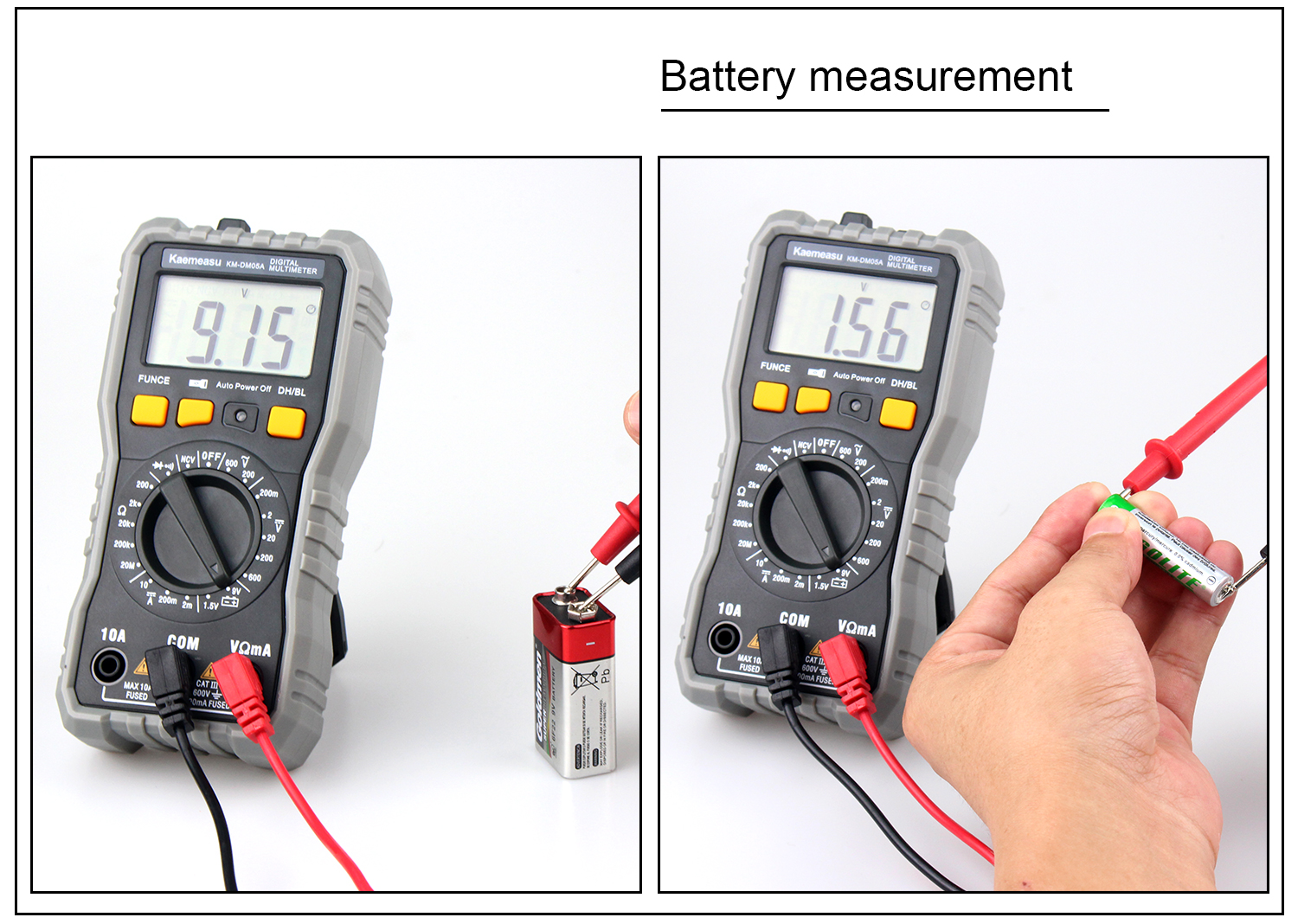 Kaemeasu KM-DM05A Multimeter Pro Compact Digital Multimeter with LCD Display Accurate DC/AC Voltage DC Current Resistance Measurement Portable Electrical Tool for Fieldwork with Overload Protection User-friendly for Home Use and Professionals