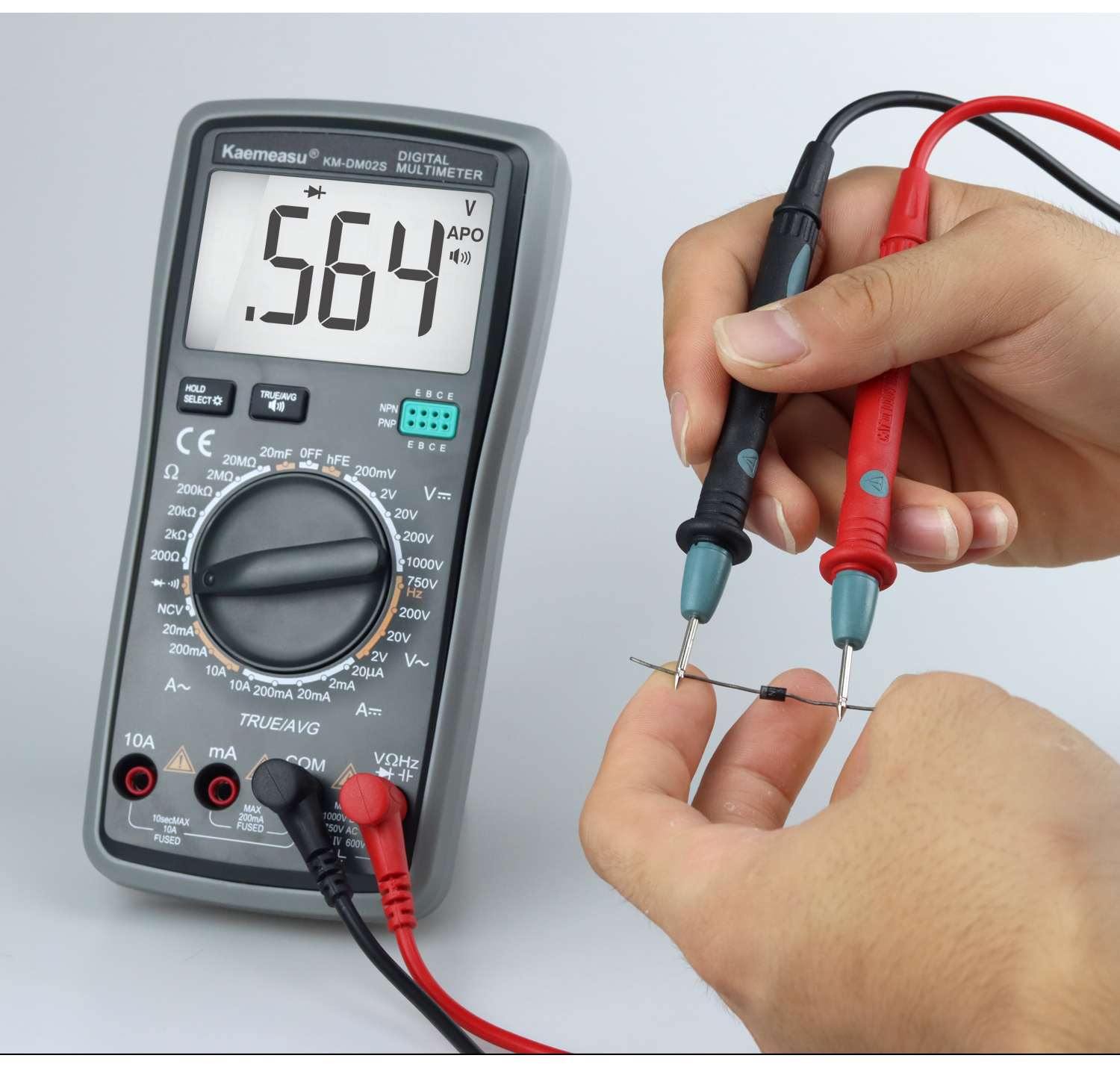 Kaemeasu KM-DM02S Digital Multimeter with Voice Broadcast True RMS Measurement Non-Contact Voltage Detection High Precision Auto-Ranging Multimeter for Electrical Troubleshooting