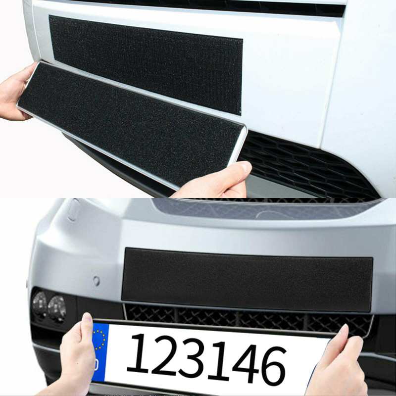 Frameless Adhesives Licenses Plate Holder Frameless Black Weather-proof Number Plate Holder for Vehicles/Car/SUV