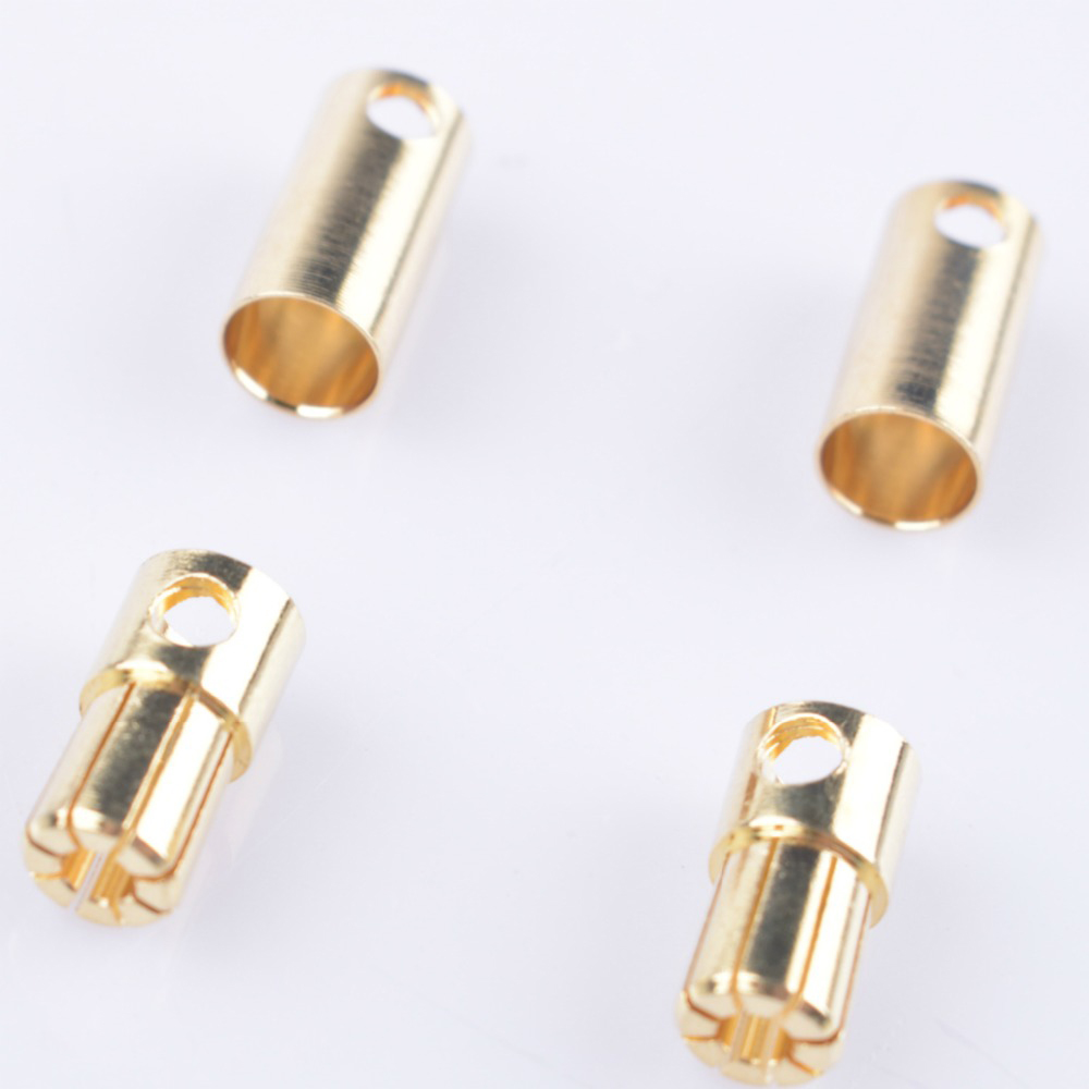5 Pairs 6.5mm Banana Plug Connector 80A Steady Current Gold-Plated Brass Banana Head