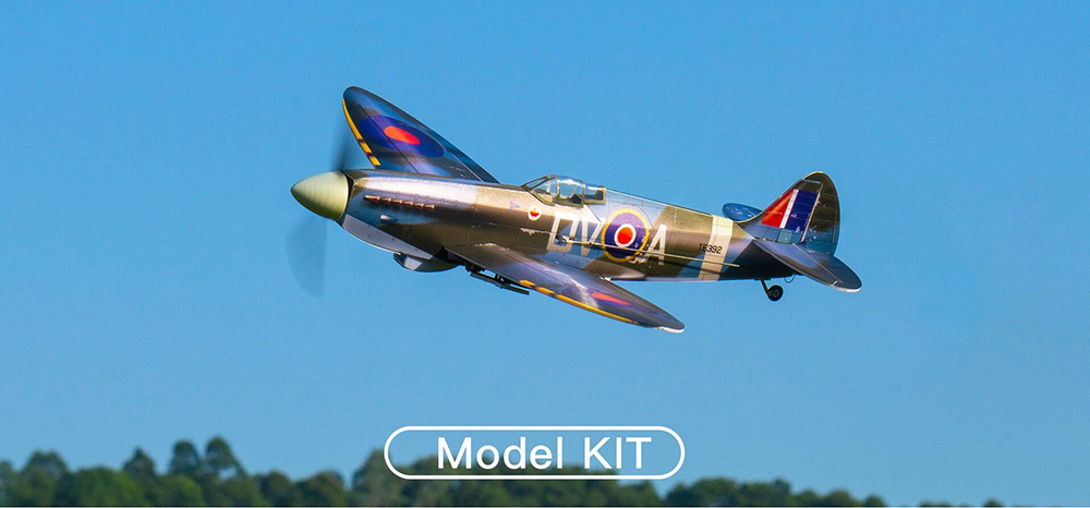 MinimumRC Spitfire MK XVI 400mm Wingspan 5CH Aircraft with Retractable Landing Gear RC Airplane KIT+Motor