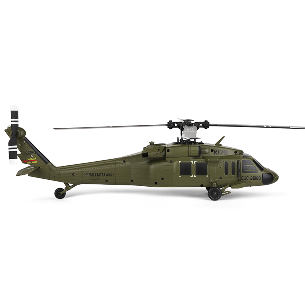 Pre-Order Xk K170 UH-60L 2.4G 4CH 6-Axis Gyro Brushless Motor Military Green RC Helicopter RTF 