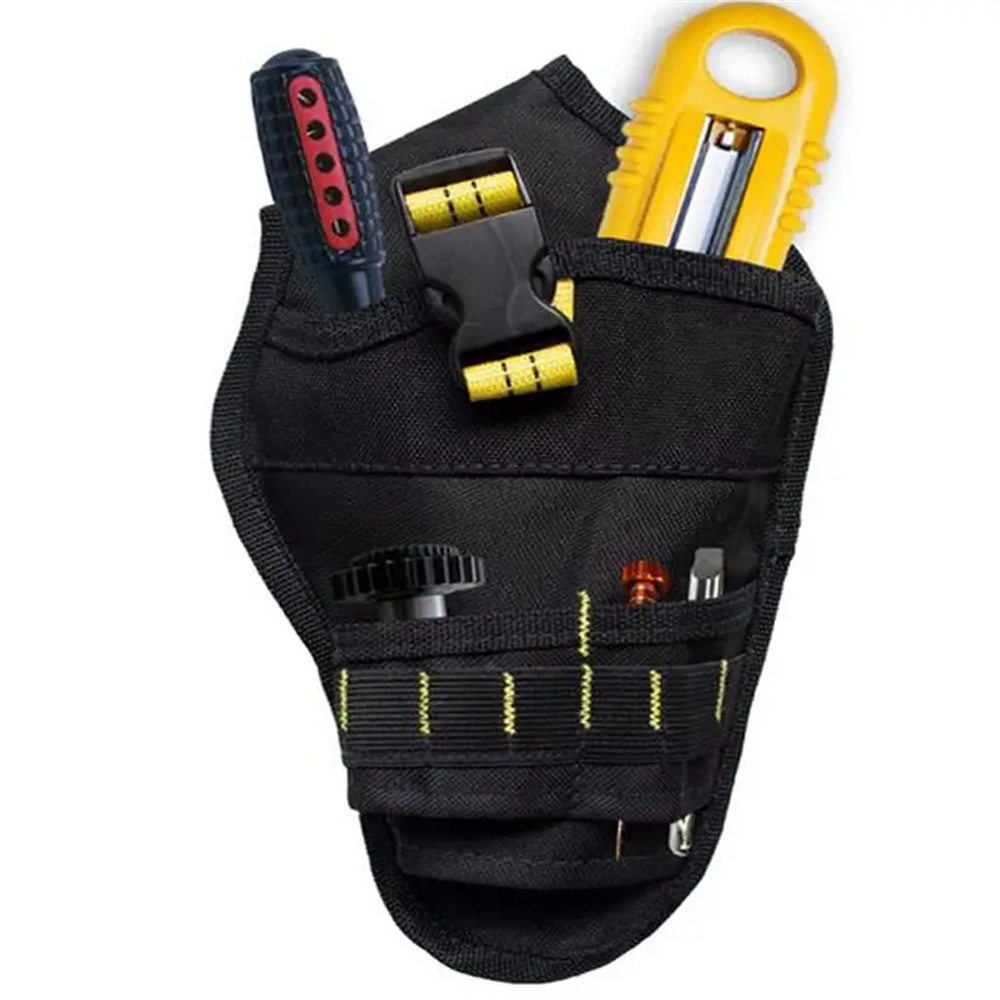 Multi-Pocket Cordless Power Tool Holster Lightweight Drill Holster with Single Hook & Metal Clip for Easy Attachment Ideal for Organized and Effortless Tool Management