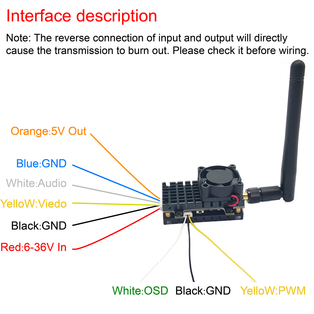 EWRF Long Range 5.8Ghz 2W FPV Wireless Transmitter 2000mW VTX with Dual Video FPV Camera 2.1mm CMOS 1200TVL for RC Drone