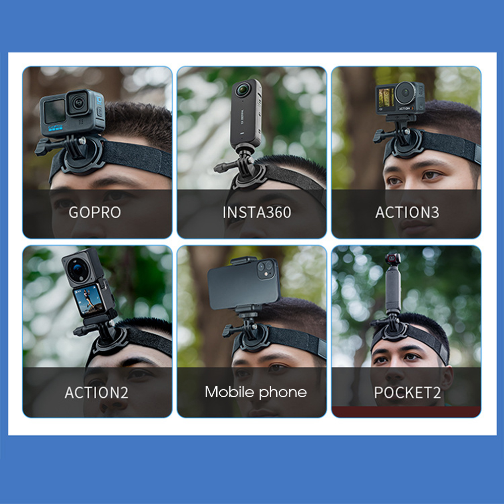 STARTRC Sport Camera Headband Magnetic Lock Adjustable Angle Size FPV Vlog for GoPro Insta360 DJI Action 3 Pocket 2 Mobile Phones