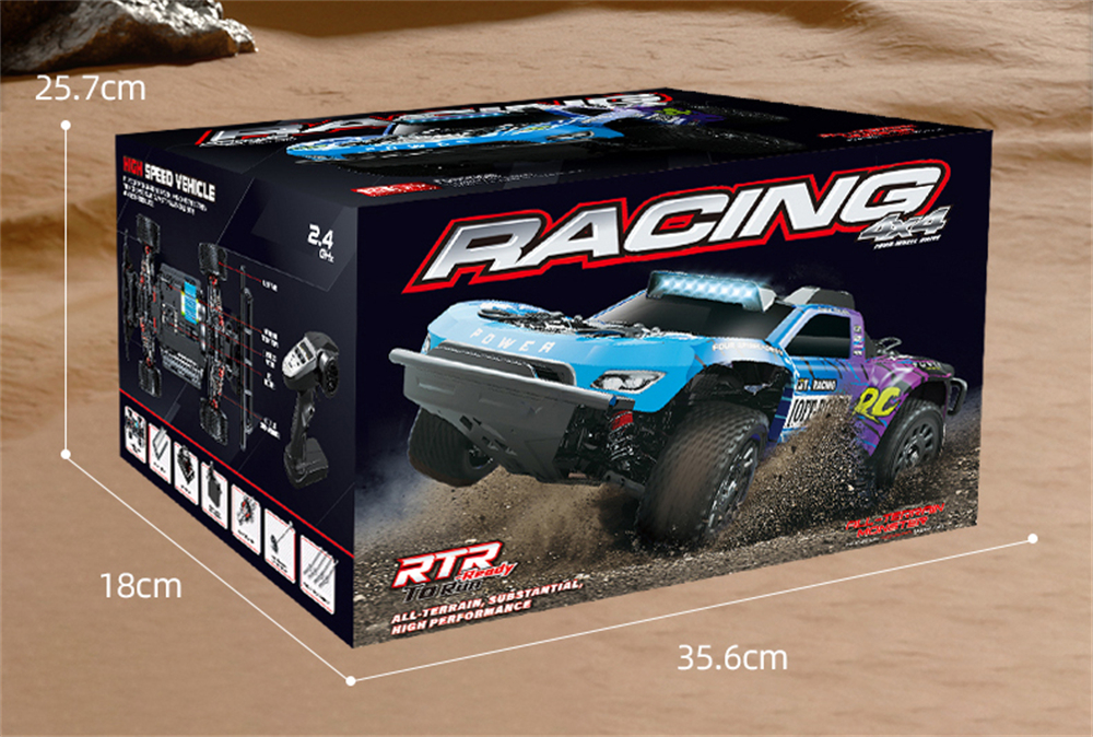 JJRC Q130 PRO 1/14 2.4G 4WD RC Car 40KM/h High Speed Full Proportional Control LED Roof Light Brushless Short Course Off-road Vehicle Models